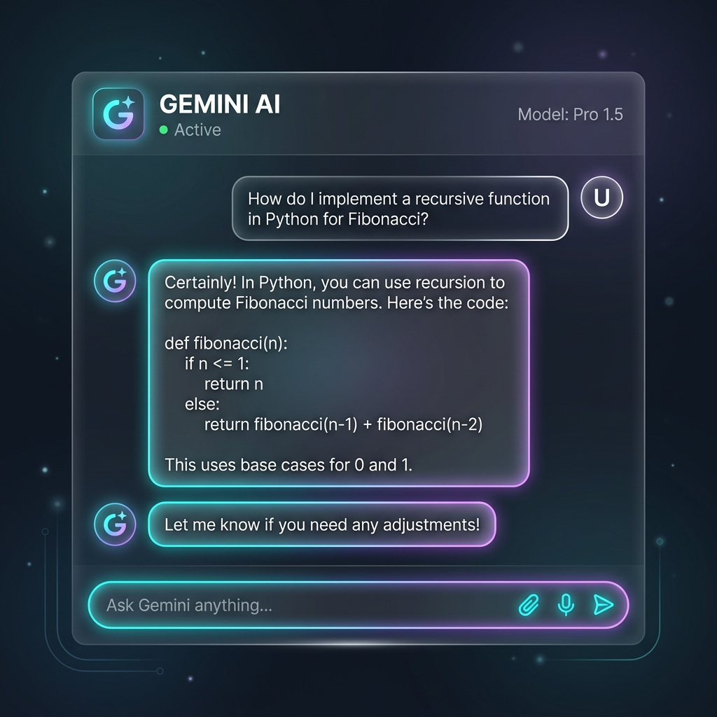 Chatbot using Gemini API project preview